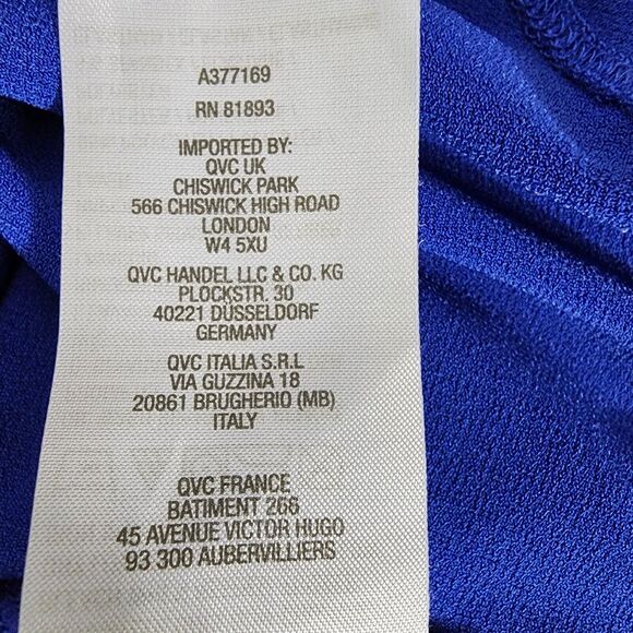 Susan Graver Womens Tank Top Medium Blue Liquid Knit Asymmetric Hem Sleeveless - Picture 8 of 8